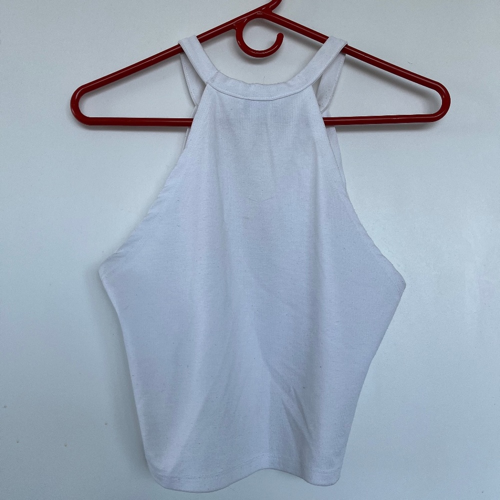 Zara White Cropped Shirt M